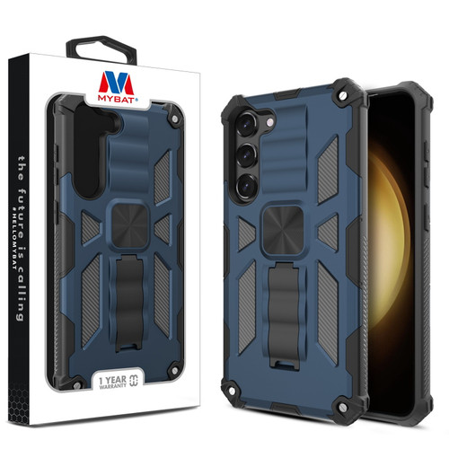 MyBat Sturdy Hybrid Protector Cover (with Stand) for Samsung Galaxy S23 Plus - Ink Blue / Black