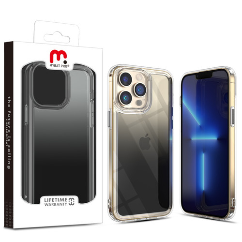 MyBat Pro Gummy Clear Case for Apple iPhone 13 Pro (6.1) - Black Gradient