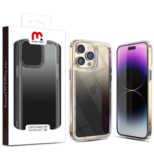 MyBat Pro Gummy Clear Case for Apple iPhone 14 Pro (6.1) - Black Gradient