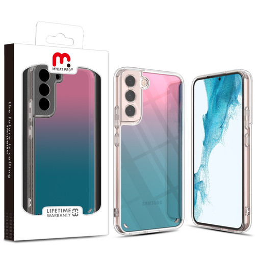 MyBat Pro Gummy Clear Case for Samsung Galaxy S22 - Pink to Sky Blue Gradient