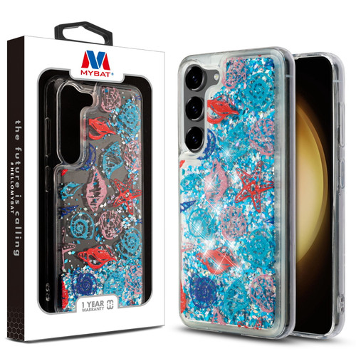 MyBat Quicksand Glitter Hybrid Protector Cover for Samsung Galaxy S23 - Seashells