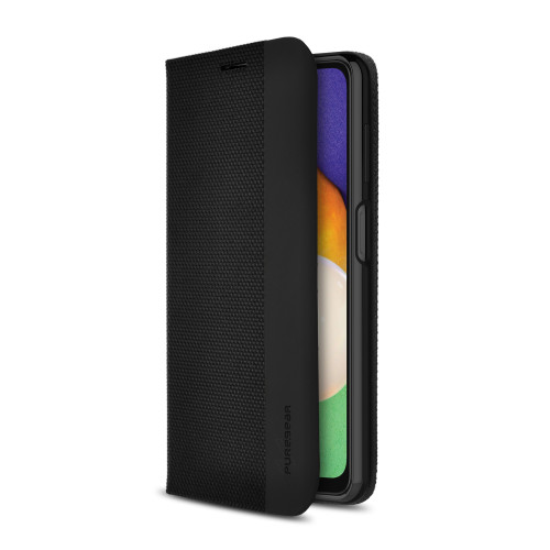 PureGear WALLET Series for Galaxy A13 / A13 5G Case - Card Slot Kickstand Vegan Leather - Black