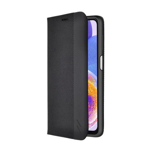PureGear WALLET Series for Galaxy A23 5G Case - Card Slot Kickstand Vegan Leather - Black