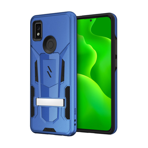 ZIZO TRANSFORM Series for Cricket Icon 4 Case - Rugged Dual-layer Protection with Kickstand - Blue