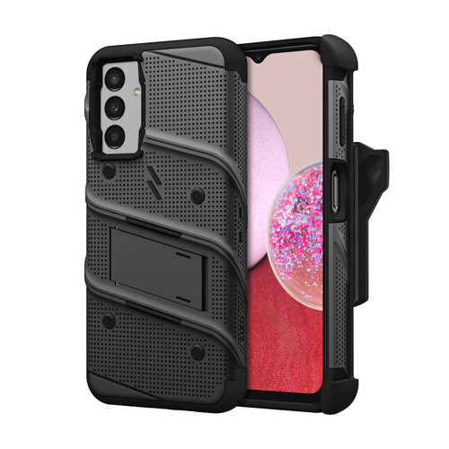 ZIZO BOLT Bundle for Galaxy A14 5G Case with Screen Protector Kickstand Holster Lanyard - Black