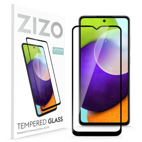 ZIZO TEMPERED GLASS Screen Protector for Galaxy A52 5G Full Glue Clear Screen Protector with Anti Scratch and 9H Hardness - Black