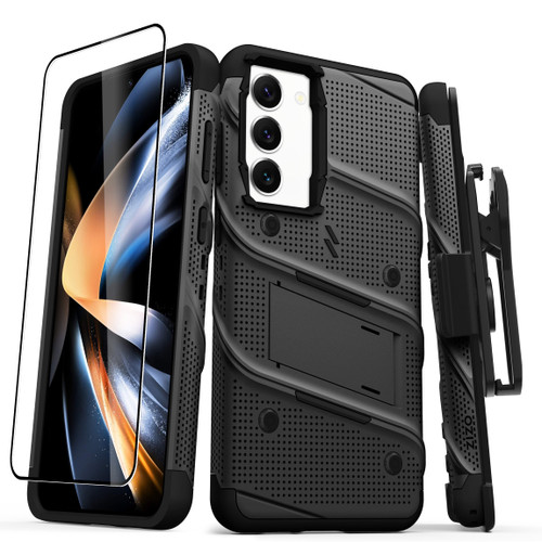 ZIZO BOLT Bundle for Galaxy S23 Plus Case with Screen Protector Kickstand Holster Lanyard - Black