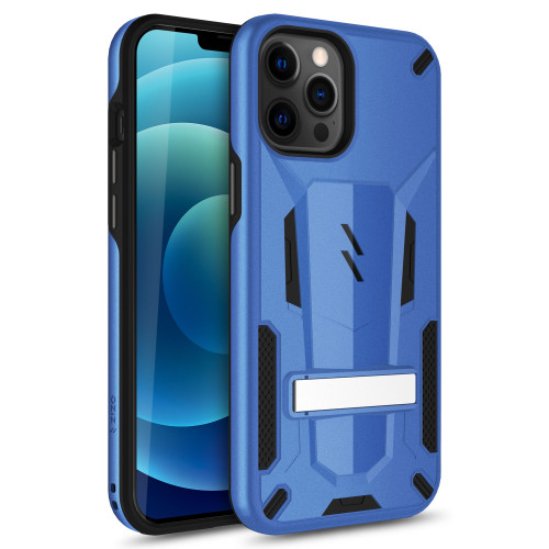 ZIZO TRANSFORM Series for iPhone 12 / iPhone 12 Pro Case - Rugged Dual-layer Protection with Kickstand - Blue