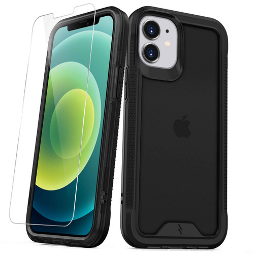 ZIZO ION Series for iPhone 12 Mini Case - Military Grade Drop Tested with Tempered Glass Screen Protector - Black Smoke