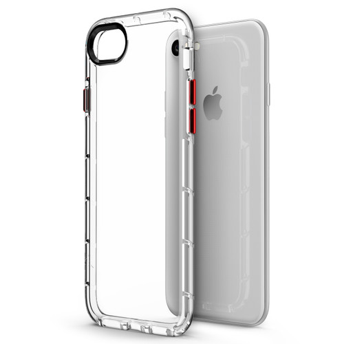 ZIZO SURGE Series for iPhone SE (3rd and 2nd gen)/8/7 Case - Sleek Clear Case Customizable Buttons - Clear