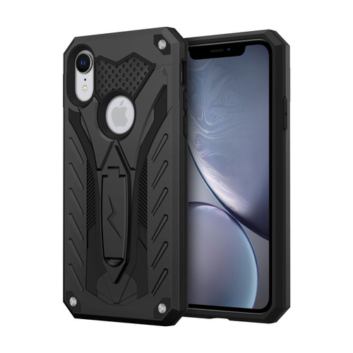 ZIZO STATIC Series for iPhone XR Case Military Grade Drop Tested with Built In Kickstand (Black/Black)