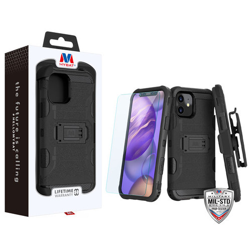 MyBat 3-in-1 Storm Tank Hybrid Protector Case Combo for Apple iPhone 12 mini - Black / Black