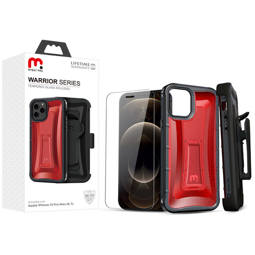 MyBat Pro Warrior Series Case for Apple iPhone 12 Pro Max - Red