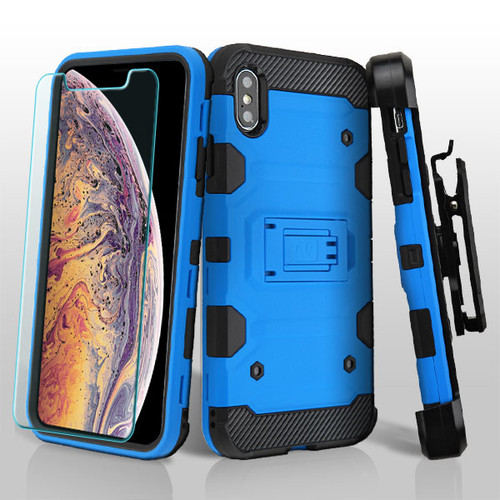 MyBat 3-in-1 Storm Tank Hybrid Protector Cover Combo for Apple iPhone XS Max - Blue / Black