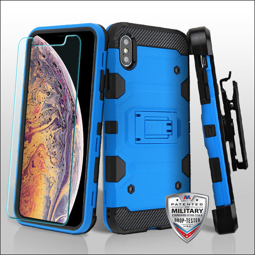 MyBat 3-in-1 Storm Tank Hybrid Protector Cover Combo for Apple iPhone XS Max - Blue / Black