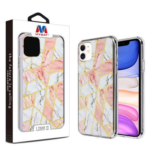 MyBat Fusion Protector Cover for Apple iPhone 11 - Electroplated Pink Marbling
