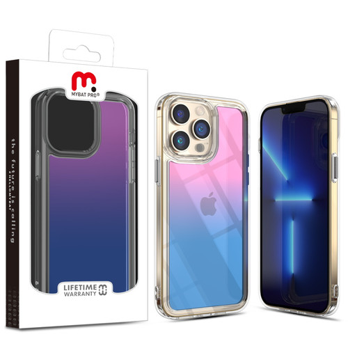 MyBat Pro Gummy Clear Case for Apple iPhone 13 Pro Max (6.7) - Rose to Dark Blue Gradient
