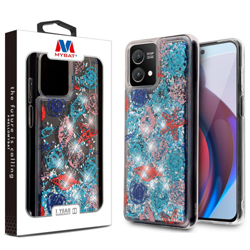 MyBat Quicksand Glitter Hybrid Protector Cover for Motorola Moto G Stylus 5G (2023) - Seashells