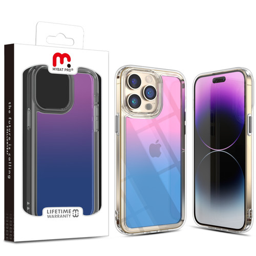 MyBat Pro Radiant Series ombre gradient Gummy Case for Apple iPhone 14 Pro Max (6.7) - Rose to Dark Blue Gradient