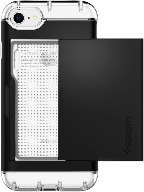 Spigen Crystal Wallet Case for Apple iPhone 7 / 8 / SE (2020-2022) - Black  042CS20981