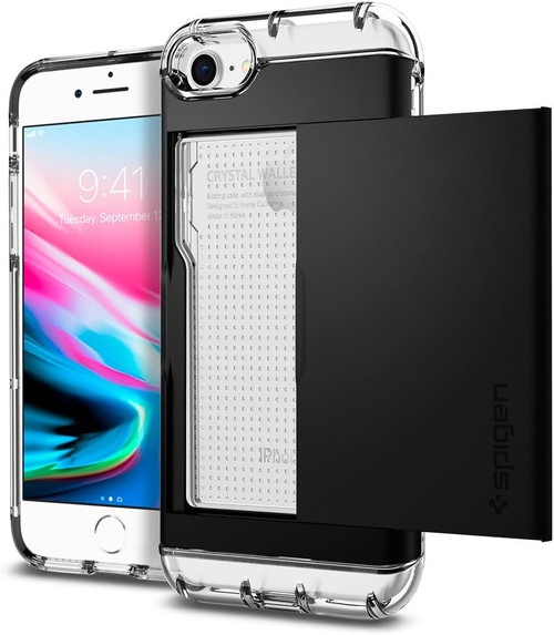 Spigen Crystal Wallet Case for Apple iPhone 7 / 8 / SE (2020-2022) - Black