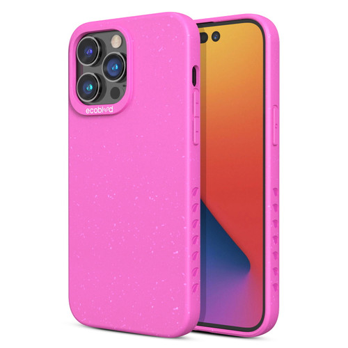 EcoBlvd Sequoia Collection Case for Apple iPhone 14 Pro Max (6.7) - Wildflower Pink (100% Compostable & Plant-Based)