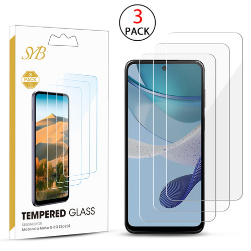 SYB Tempered Glass Screen Protector (2.5D)(3-pack) for Motorola Moto G 5G (2023) - Clear