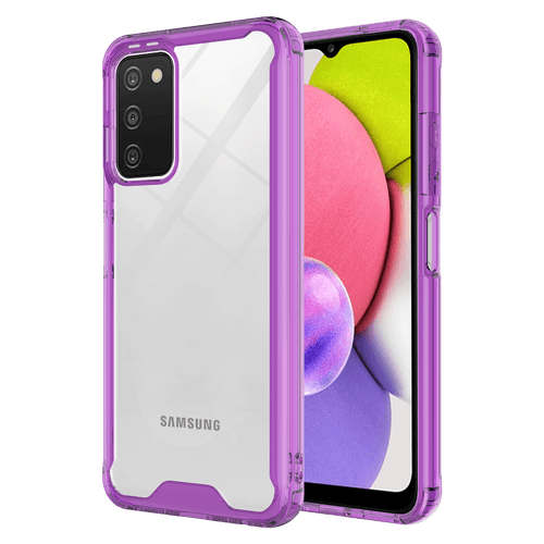 EnCases Cell Phone Case for Samsung Galaxy A03S, Samsung A03S Classic Black  TPU Purple Butterfly Shockproof Bumper Protective Case Cover for Women