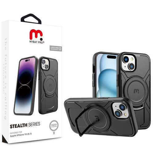 MyBat Pro Stealth Series w/ MagSafe Case for Apple iPhone 15 - Black / Black MyBat Pro Stealth Series w/ MagSafe Case for Apple iPhone 15 - Black / Black