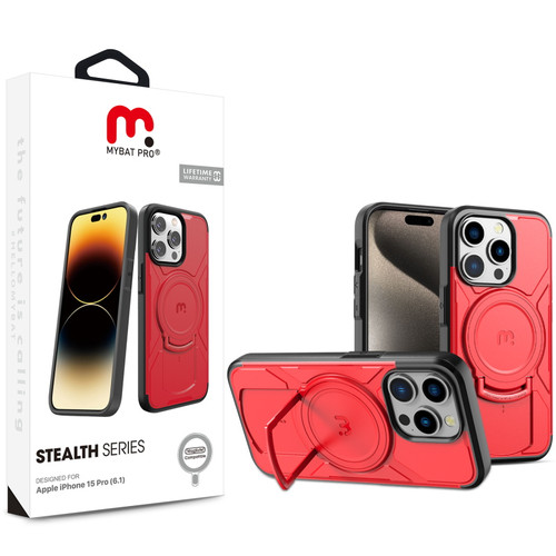 MyBat Pro Stealth Series w/ MagSafe Case for Apple iPhone 15 Pro - Red / Black