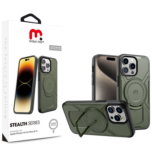 MyBat Pro Stealth Series w/ MagSafe Case for Apple iPhone 15 Pro Max - Army Green / Black MyBat Pro Stealth Series w/ MagSafe Case for Apple iPhone 15 Pro Max - Army Green / Black
