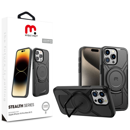 MyBat Pro Stealth Series w/ MagSafe Case for Apple iPhone 15 Pro Max - Black / Black MyBat Pro Stealth Series w/ MagSafe Case for Apple iPhone 15 Pro Max - Black / Black