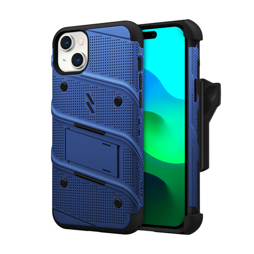 ZIZO BOLT Bundle iPhone 15 Plus Case with Tempered Glass - Blue