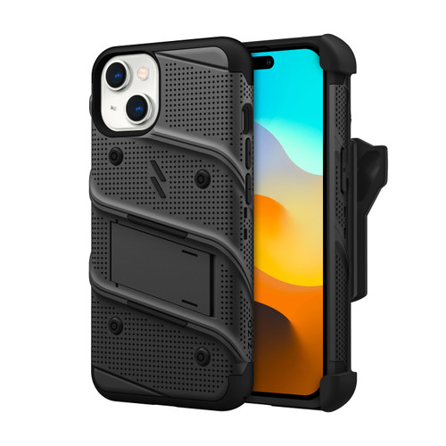 ZIZO BOLT Bundle iPhone 15 Case with Tempered Glass - Black