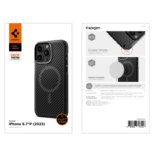 Comprá Estuche Protector Spigen Core Armor ACS06441 para iPhone 15 Pro Max  - Matte Black - Envios a todo el Paraguay