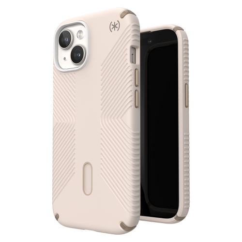 Speck - Presidio2 Grip Magsafe Case for Apple iPhone 15 / iPhone 14 / iPhone 13 - Bleached Bone