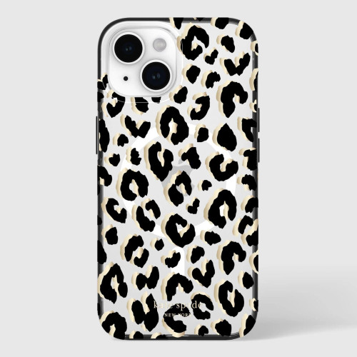 Kate Spade - New York Protective Hardshell Magsafe Case for Apple iPhone 15 Plus - City Leopard Black