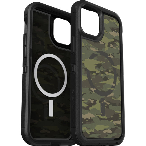 Otterbox - Defender Pro Xt Clear Magsafe Case for Apple iPhone 15 Plus / iPhone 14 Plus - Woodland Camo