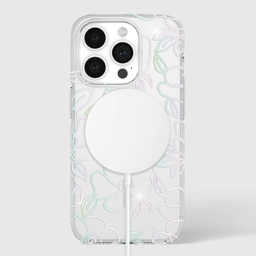 【kate spade】iPhone15Proケース ホワイト フラワー MagSafe Kate Spade - Hardshell Magsafe Case for Apple iPhone 15 Pro