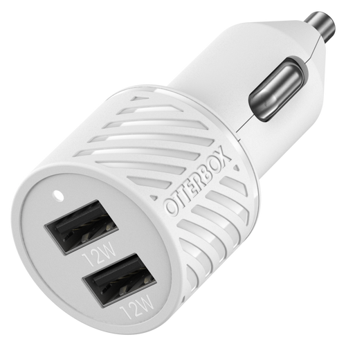 Otterbox - Premium Dual USB A Port Car Charger 24w - Nimbus Cloud