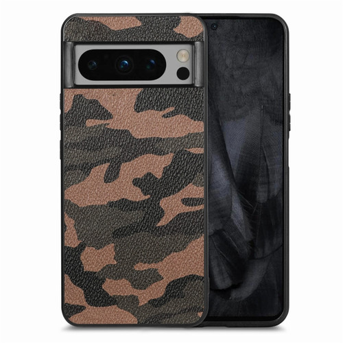 Google Pixel 8 Pro Camouflage Leather Back Cover Phone Case - Brown