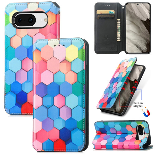 Google Pixel 8 Pro CaseNeo Colorful Magnetic RFID Anti-theft Leather Phone Case - Color Square