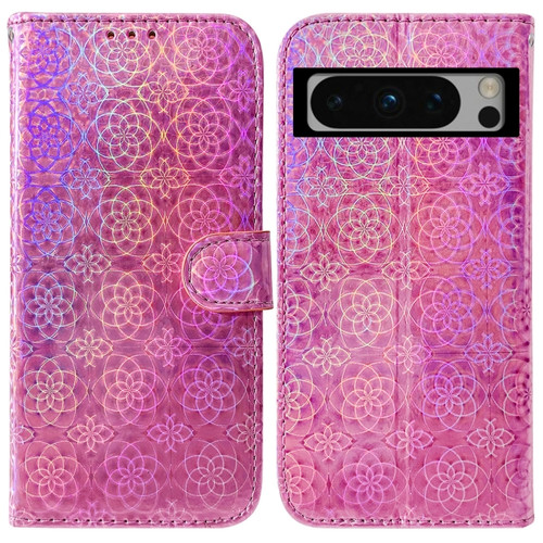 Google Pixel 8 Pro Colorful Magnetic Buckle Leather Phone Case - Pink