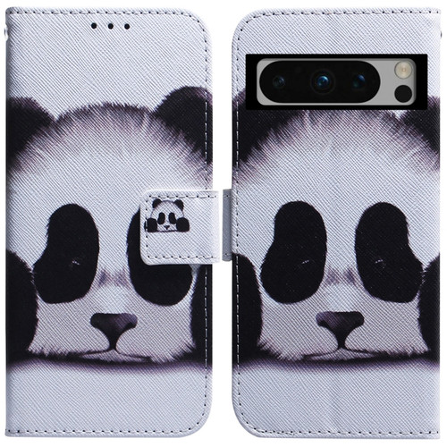 Google Pixel 8 Pro Coloured Drawing Flip Leather Phone Case - Panda
