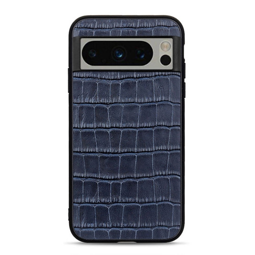 Google Pixel 8 Pro Crocodile Texture Genuine Leather Phone Case - Blue