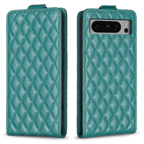 Google Pixel 8 Pro Diamond Lattice Vertical Flip Leather Phone Case - Green