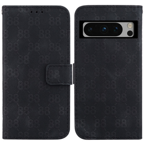 Google Pixel 8 Pro Double 8-shaped Embossed Leather Phone Case - Black