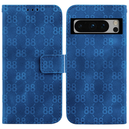 Google Pixel 8 Pro Double 8-shaped Embossed Leather Phone Case - Blue