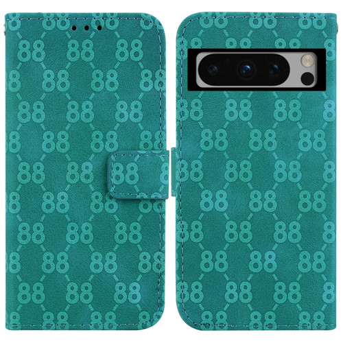 Google Pixel 8 Pro Double 8-shaped Embossed Leather Phone Case - Green