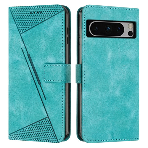 Google Pixel 8 Pro Dream Triangle Leather Phone Case with Lanyard - Green